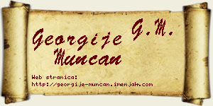 Georgije Munćan vizit kartica